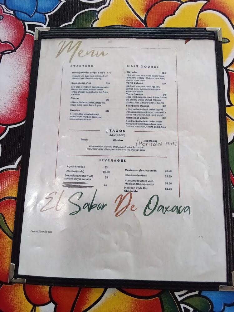 El Sabor de Oaxaca Menu image 2